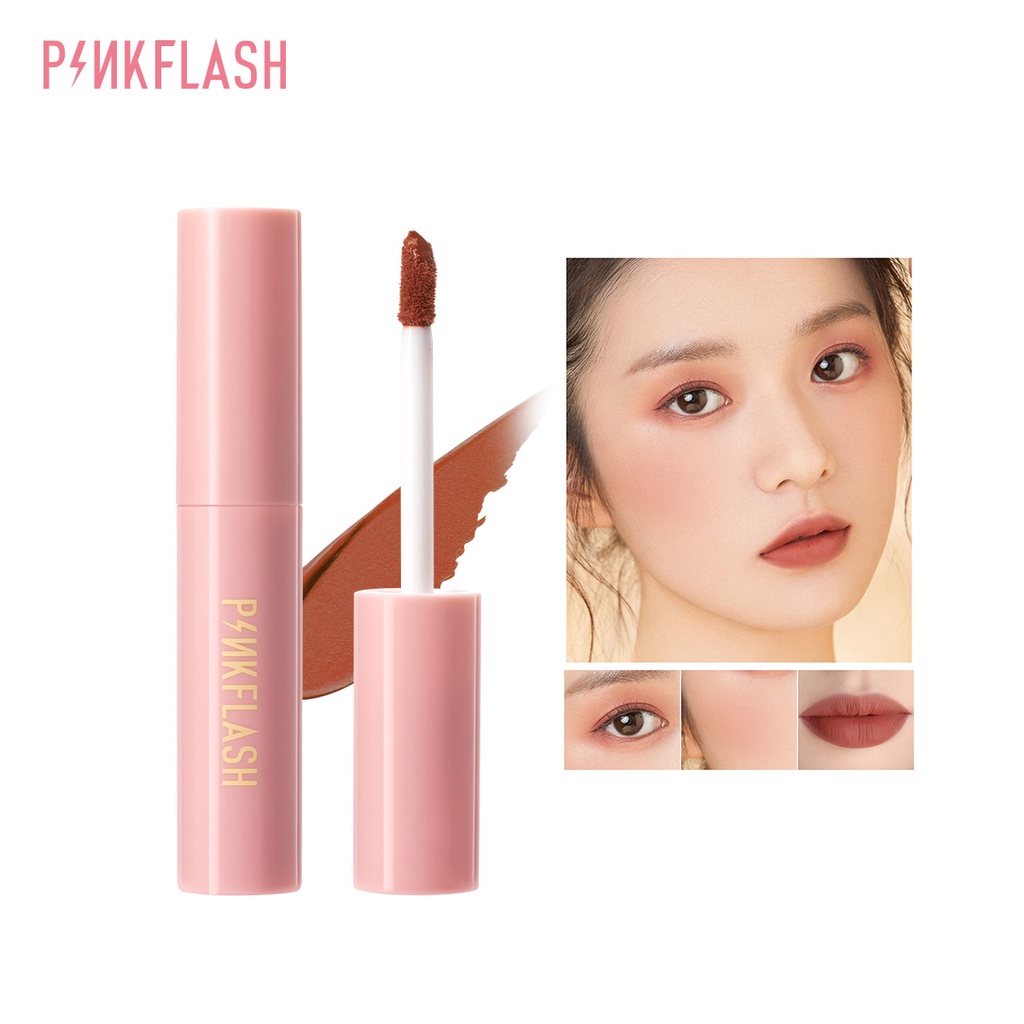 PINKFLASH Son lì dạng lỏng nhẹ sử dụng kép cho môi và má chống nước 1 Piece 22g