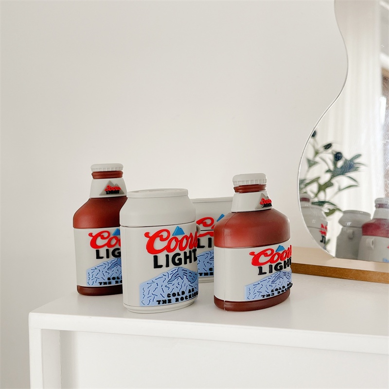 Vỏ Bảo Vệ Hộp Sạc Tai Nghe Airpods 3 Pro 2 3 Họa Tiết Ly Bia Màu Bạc 2021 Ốp