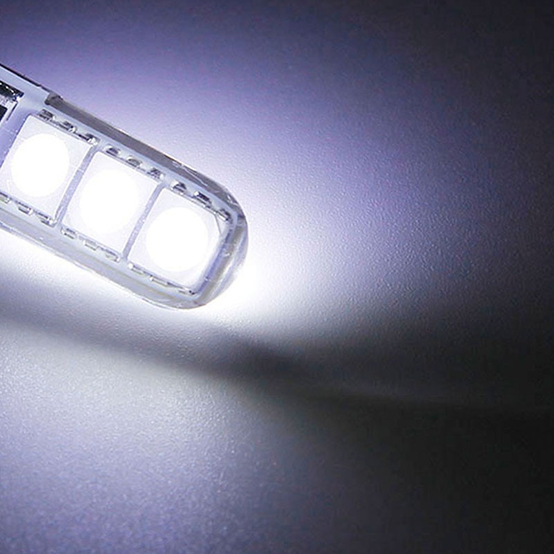 1 Bộ 2 Đèn Led T10 194 5050 6 smd DC 12V Siêu Sáng Chống Thấm Nước Gắn Biển Số Xe Hơi