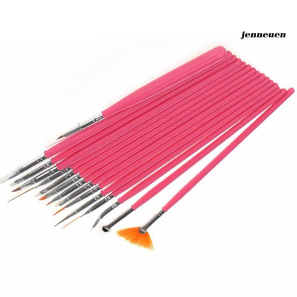 [Hàng mới về] Bộ 20 cọ vẽ móng và dụng cụ chấm móng trọng lượng nhẹ di động cho nữ giới
