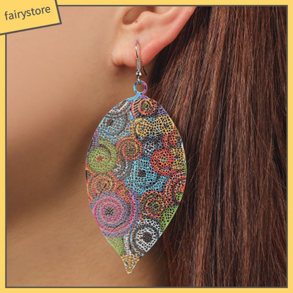 Bông Tai Hình Chiếc Lá Nhiều Màu Sắc