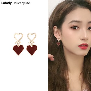 Hoa tai dáng dài hình trái tim đơn giản mã C121