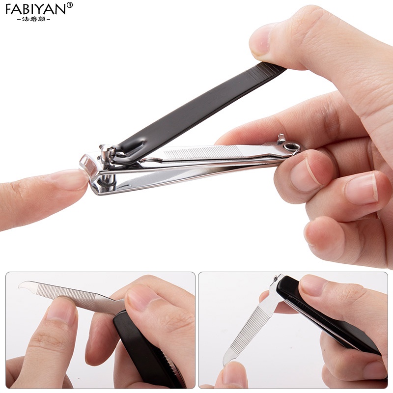 Bấm móng tay móng chân FABIYAN thép không gỉ sắc bén tích hợp cây dũa móng tiện lợi