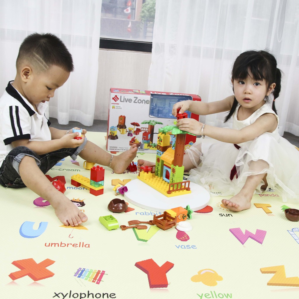 Bộ đồ chơi lắp ráp smoneo duplo 81 chi tiết mô hình Nhà hàng vui vẻ Toyshouse 55002