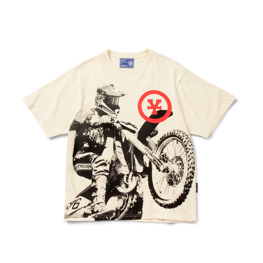 Áo Thun DirtyCoins Motocross Print T-shirt - Cream