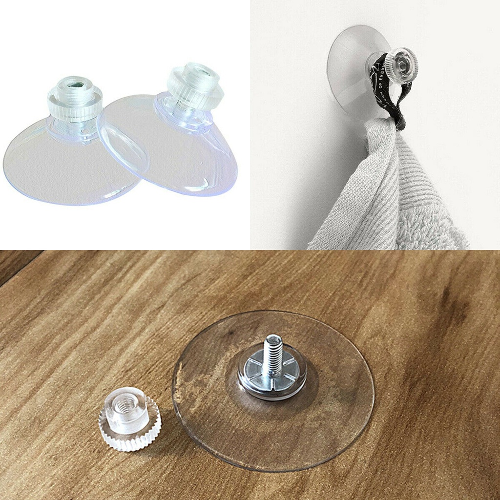 Móc treo đồ có cốc hút gắn cửa sổ màu trắng trong suốt tiện lợi 41mm
