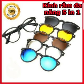 [ẢNH THẬT - FULL BOX] Kính râm đa năng 5 in 1 đi biển thời trang gọng tròn