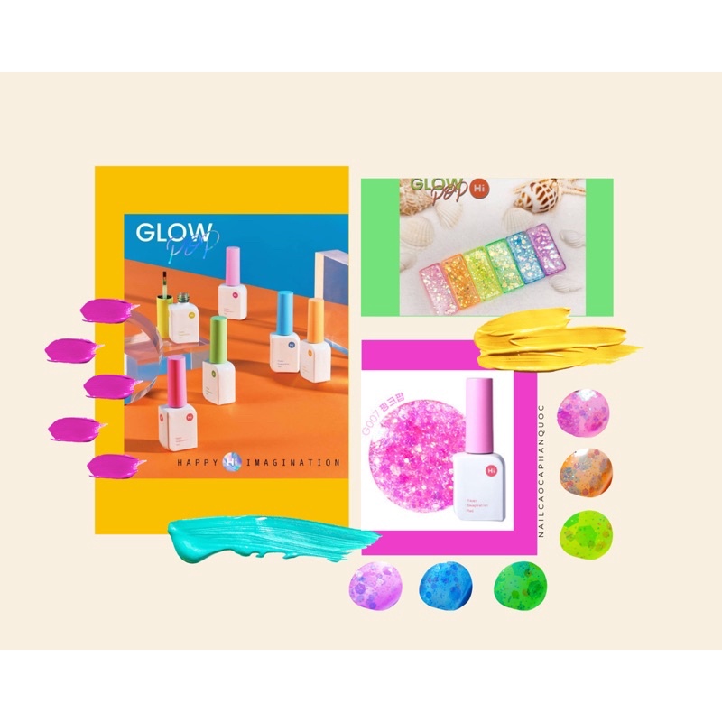 Chính hãng- FreeshipSơn gel nhũ neon cao cấp Hàn Quốc tách set summer 2021 Glow Pop ( giá lẻ 1 chai)