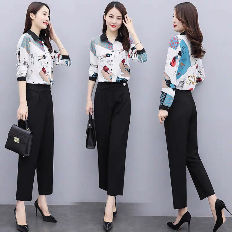 ÁO SƠ MI KIỂU NỮ PHỐI HỌA TIẾT THANH LỊCH SANG TRỌNG