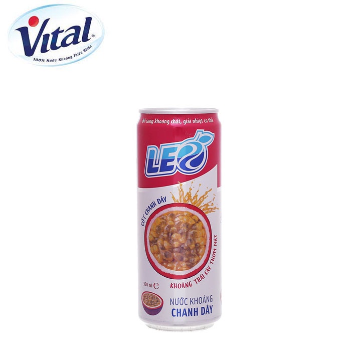 [ Freeship HCM ] - Lốc 6 Lon Nước Khoáng Có Ga Leo Vị Chanh Dây 330ml ( 6 x 330ml )