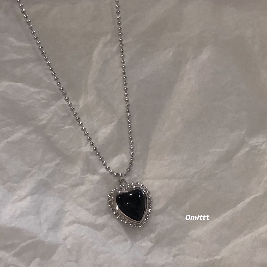 Vòng cổ Mặt Đá Mã Não Đen Phong Cách Retro