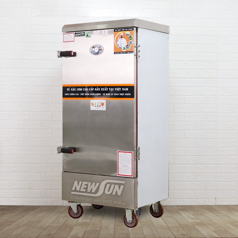 Tủ hấp giò chả 72 kg/mẻ bằng điện 12 khay  Việt Nam NEWSUN - Bảo hành 12 tháng