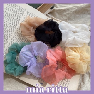 Dây buộc tóc vải Scrunchies - Cột tóc vải Scruchies chất liệu voan kính