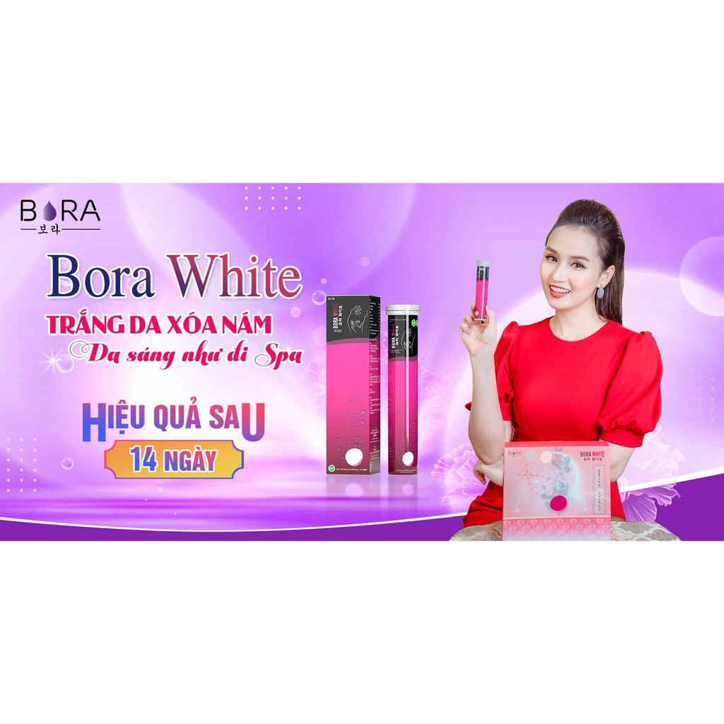 [Chính hãng] Viên sủi trắng da mờ nám Bora White liệu trình 20 ngày