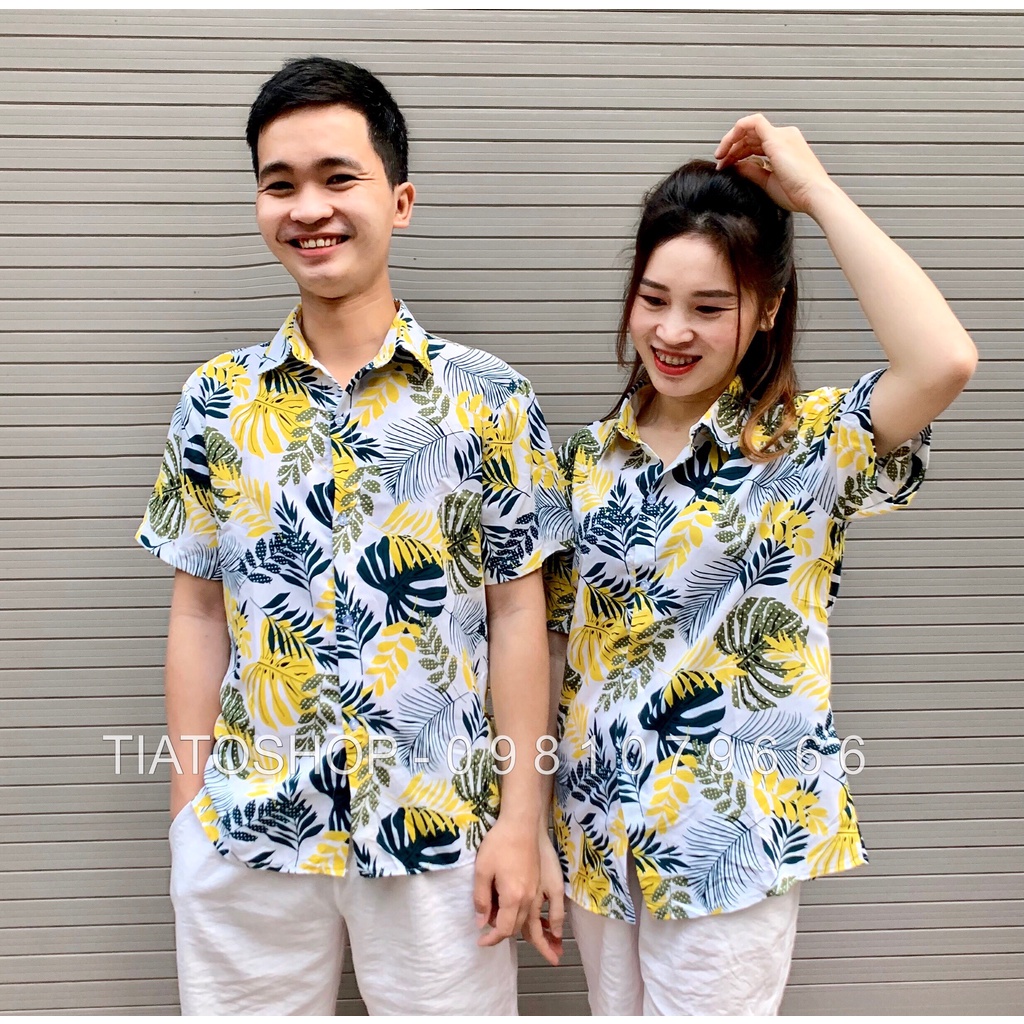 [ẢNH SHOP CHỤP] Sơ mi nhóm, áo hoa quả pijamas đi biển hawaii nam nữ, chụp kỷ yếu Giá Rẻ Hôm Nay
