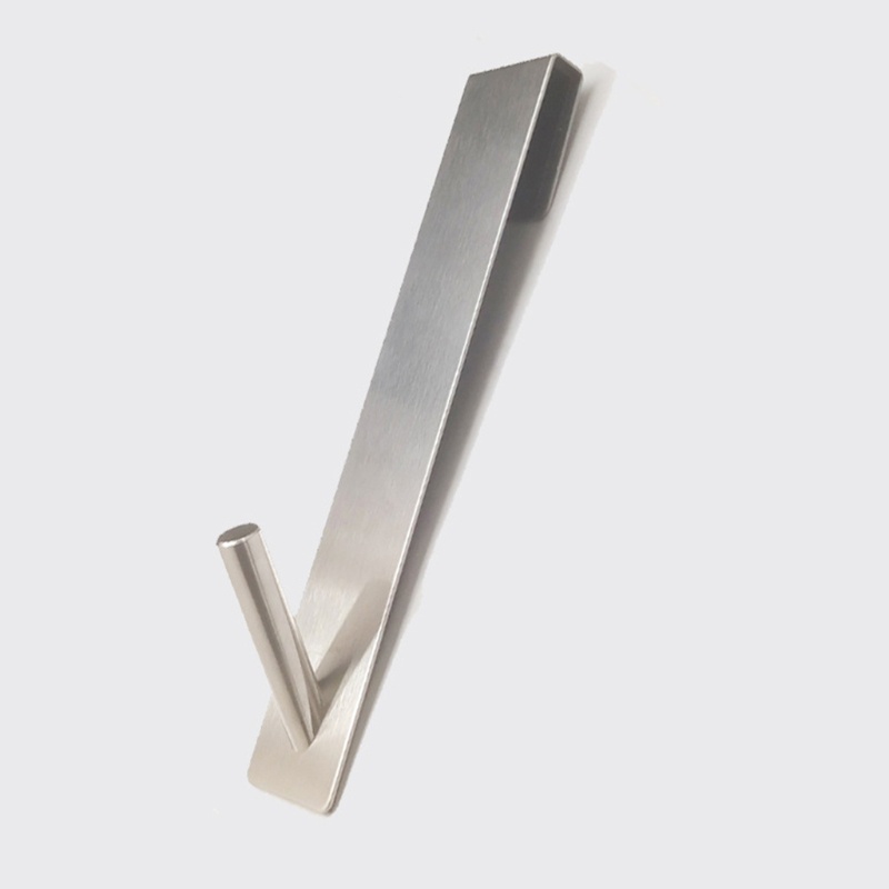 Set 2 Móc Treo Áo Khoác Bằng Thép Không Gỉ Gắn Phía Sau Cánh Cửa Không Cần Khoan