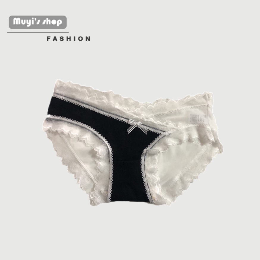 Quần Lót cotton Phối Ren Phong Cách Nhật Bản Quyến Rũ Cho Nữ