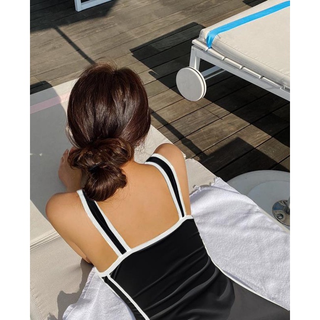 Bộ đồ bơi nữ liền mảnh sọc màu chất thun lạnh đẹp