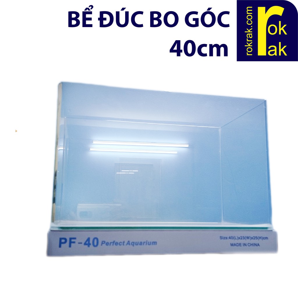 Bể đúc uốn góc 40 cm mài cạnh dùng làm hồ cá thủy sinh