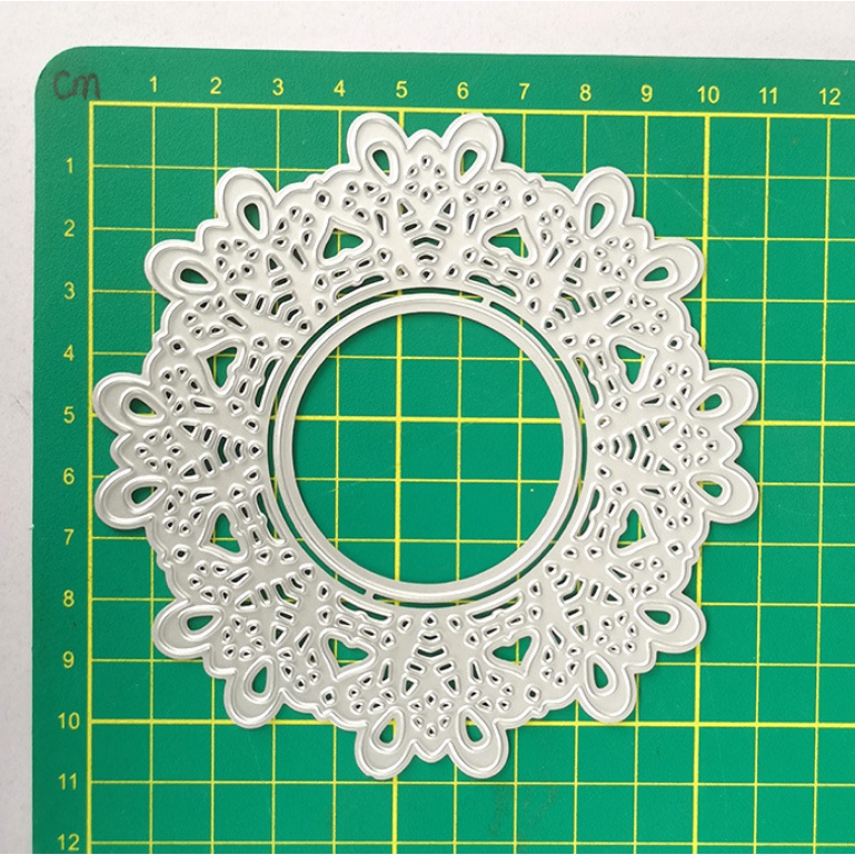 A01 - Khuôn thép Cắt Giấy Kim Loại Họa Tiết Ren Hoa Tròn Lá Mẫu Mới Scrapbook DIE CUT CARBON - ZEN Handmade