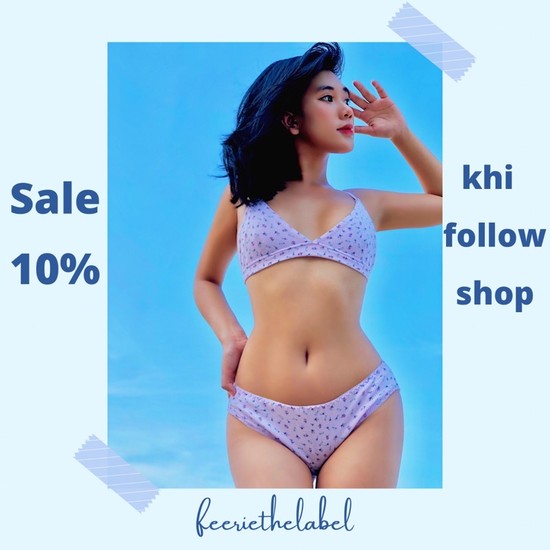 Lavender Basic Bralette - áo lót cotton không gọng (tặng kèm mút)