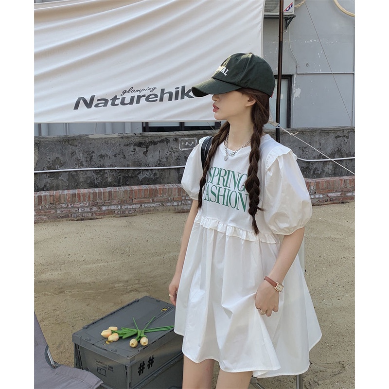 Đầm Búp Bê Tay Phồng Ngắn 2022 Thời Trang Hàn Quốc Cho Nữ