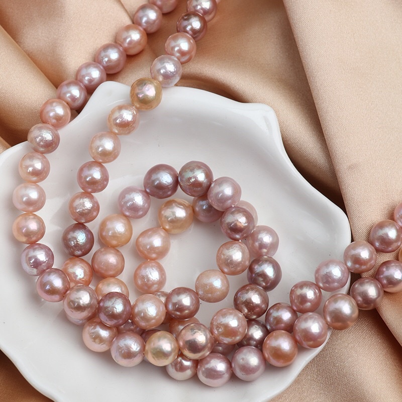 Chuỗi hạt đeo cổ màu hồng tím 9ly sang trọng