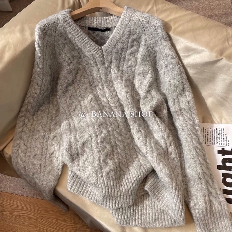Áo len vặn thừng nữ siêu xinh - Order Taobao | Áo len mùa đông dáng dài