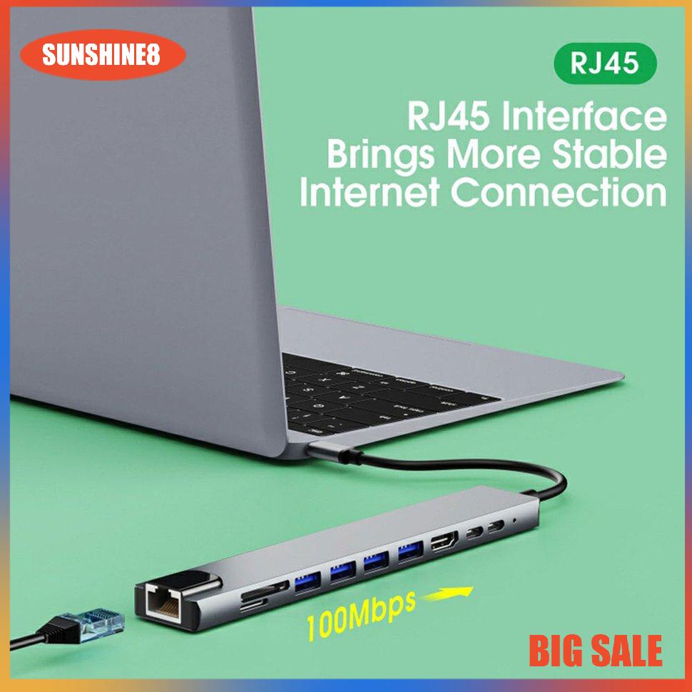 【SUN】Loại C để HDMI tương thích 100M Ethernet Card Mảnh mai khuôn mẫu mười trong một