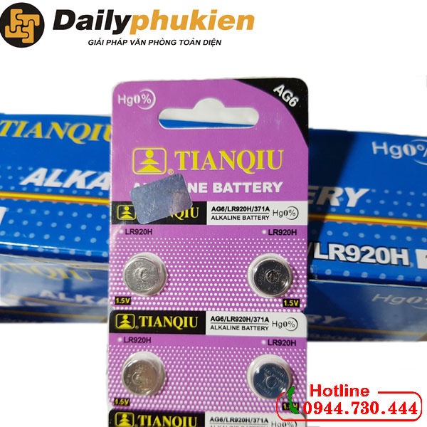 Pin cúc áo Alkaline AG6 – LR920H – 371A vỉ 10 viên dailyphkien