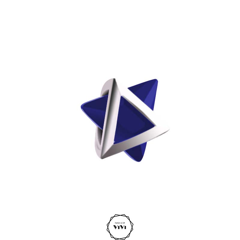 Bông tai bạc nam tam giác kép Triangle – khuyên tai bạc ViVi_Gift