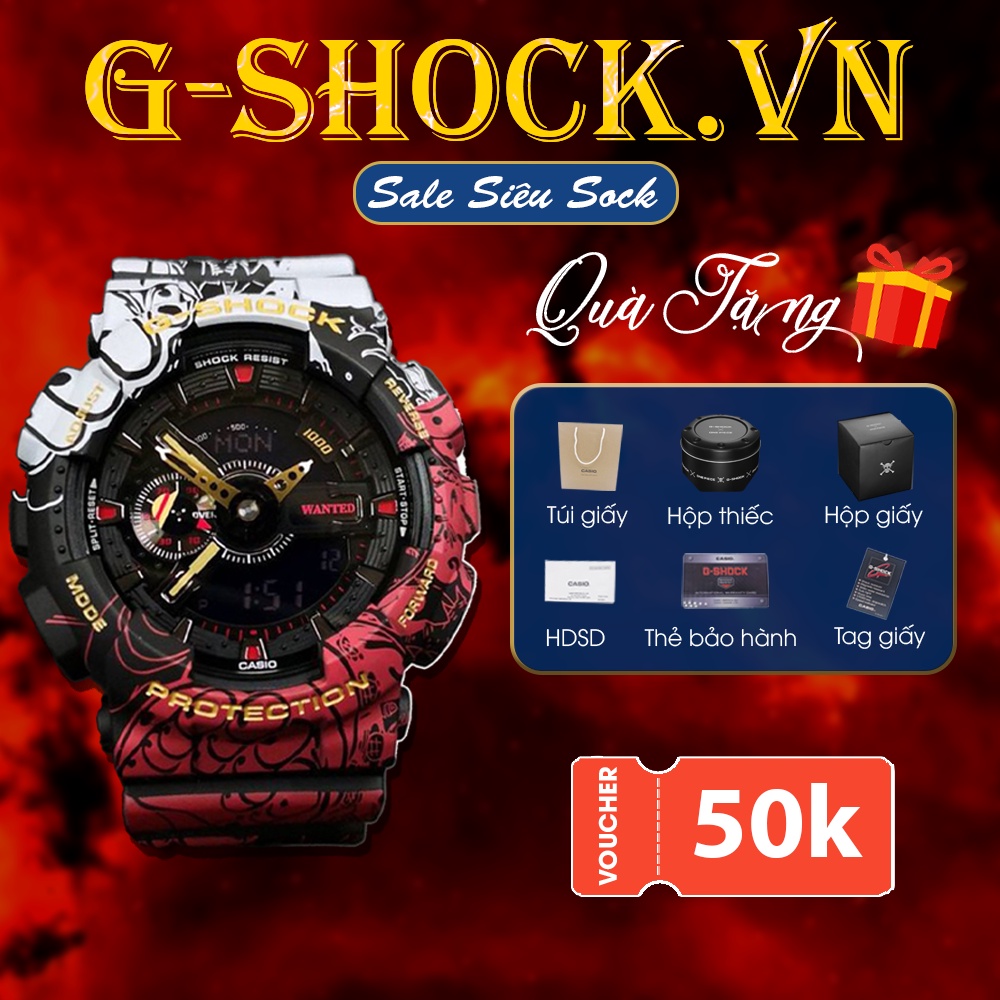 Đồng Hồ Nam One Piece Full Phụ Kiện - Đồng Hồ Thể Thao Chống Nước Chống Va Đập Chạy Full Kim , Auto light