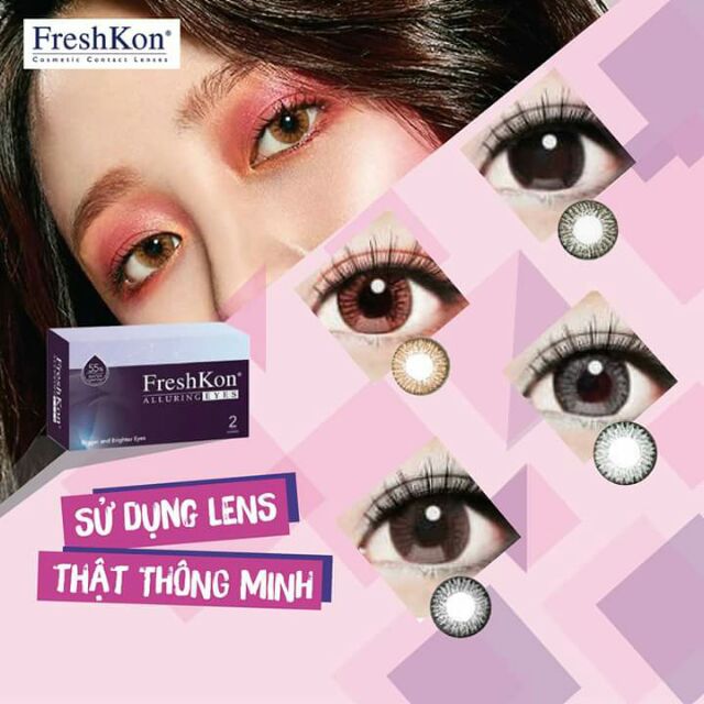 NT - Lens Freshkon giãn tròng màu xám MAGNETIC GREY ( Dùng 3 tháng - Tặng kèm khay đựng lens )