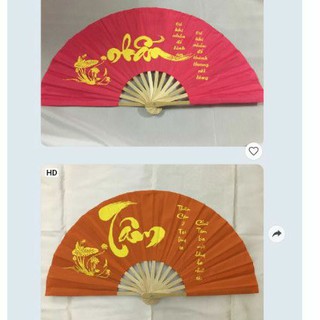 [ SIZE TO ] Quạt Lụa Thư Pháp Cầm Tay .