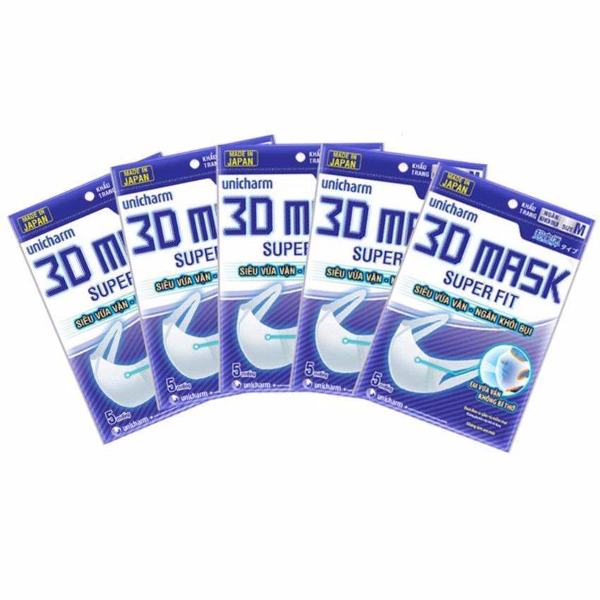 Gói 5 Khẩu Trang Nhập Khẩu 3D Mask Chống Khói Bụi Cho Người Lớn
