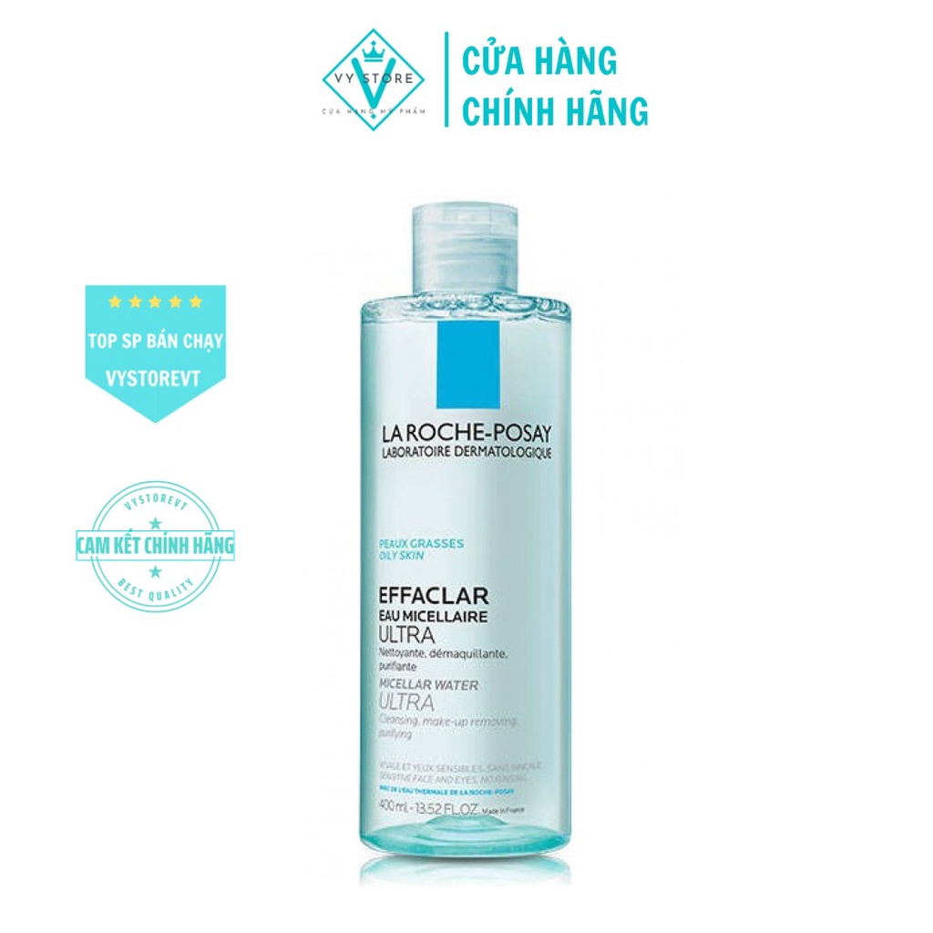 Nước tẩy trang La Roche-Posay Effaclar Micellar Water Ultra Oily Skin 400ml dành cho da dầu - mỹ phẩm VYSTOREVT cosmetic