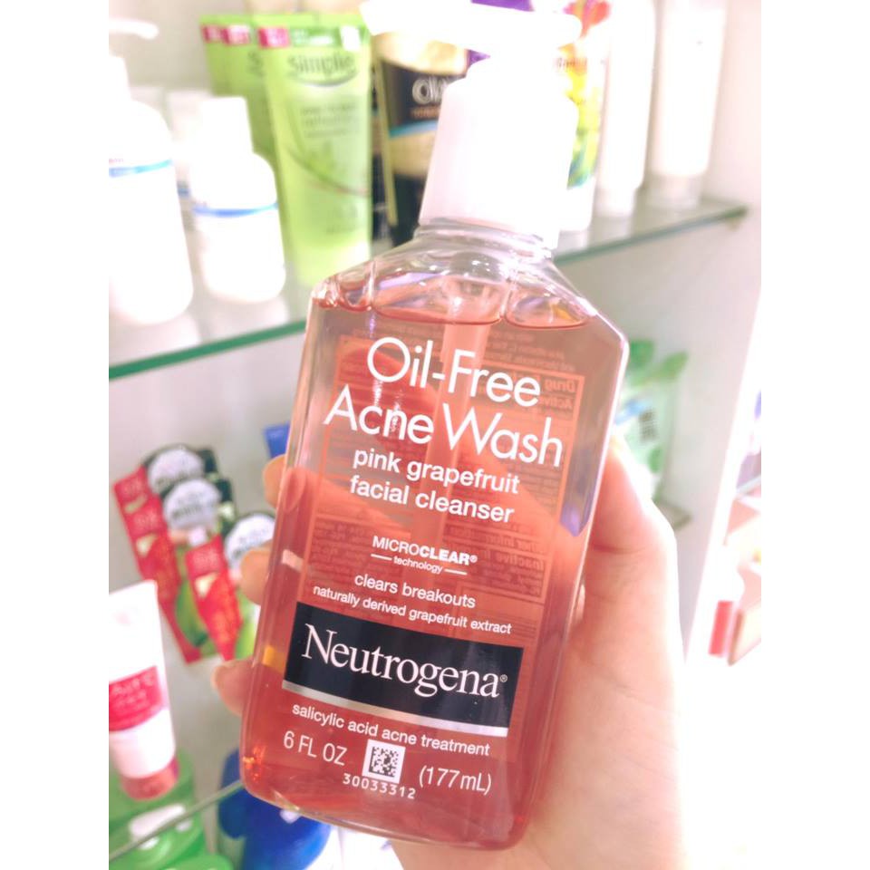 Sữa rửa mặt Neutrogena Oil-Free Acne Wash Pink Grapefruit Facial Cleanser.