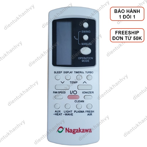 Remote điều khiển máy lạnh Nagakawa 2 chiều cao cấp
