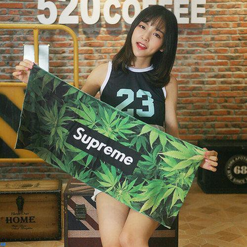 Khăn Lau Mặt Thể Thao Thấm Hút Tốt In Chữ Supreme Kiểu Hip-hop Cá Tính