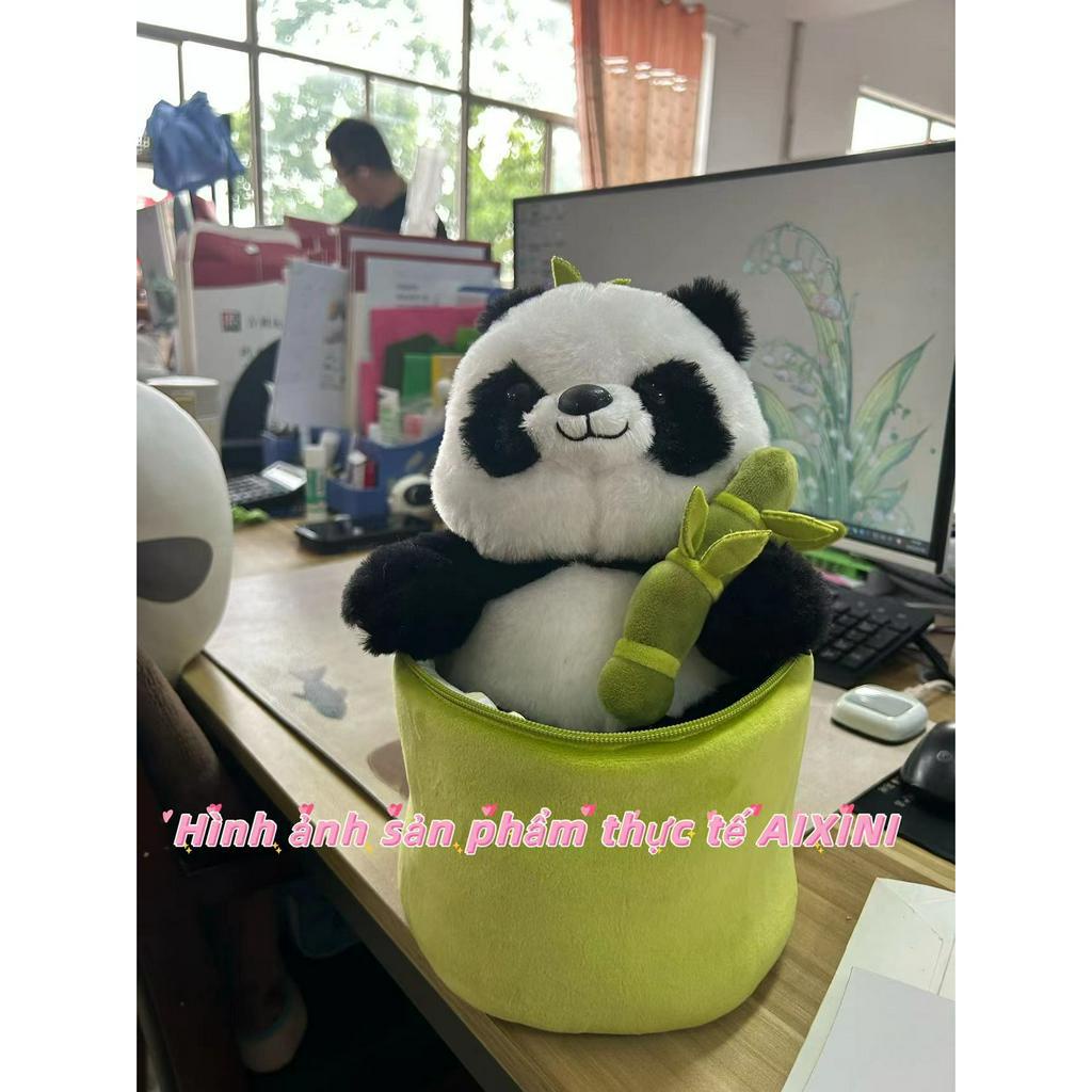 🌟2 Trong 1🌟 Ống tre mềm dễ Gấu trúc Gấu Bông Gối Ôm Gấu Trúc Panda Nhồi Bông Gấu trúc Plushie