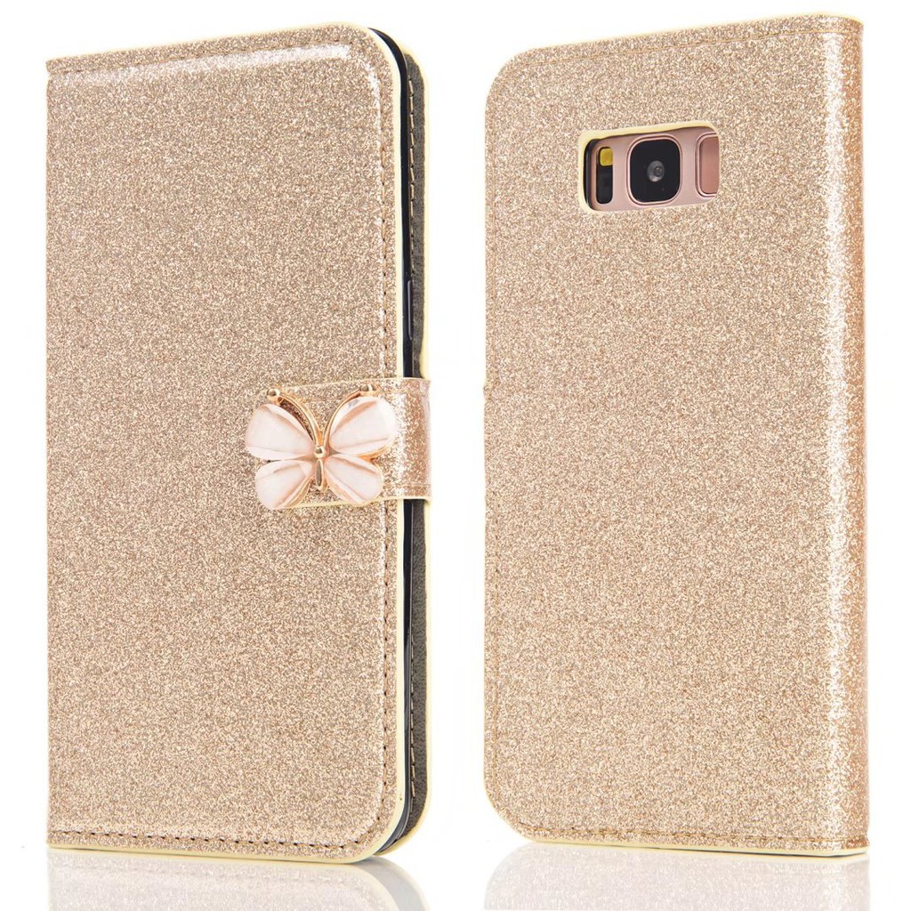 Bao da kim tuyến đính bươm bướm trang trí cho Samsung J3 2016 2017 | BigBuy360 - bigbuy360.vn