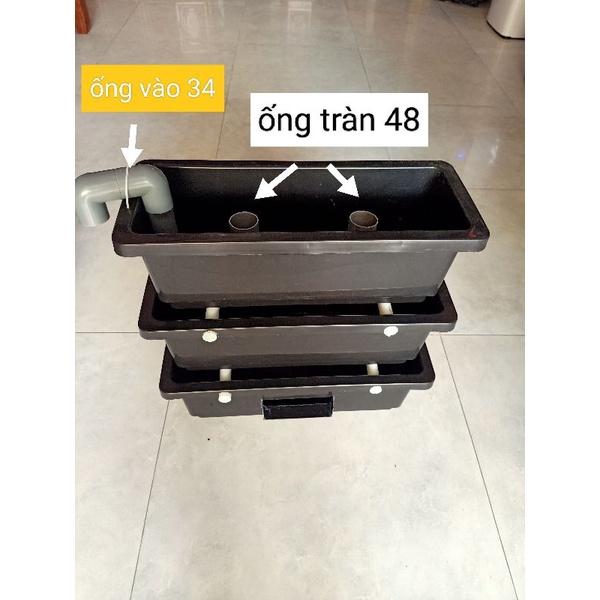 Baki lọc hồ cá kết hợp ngăn lắng tách phân kt 1 tầng 68 x 25 x 20cm