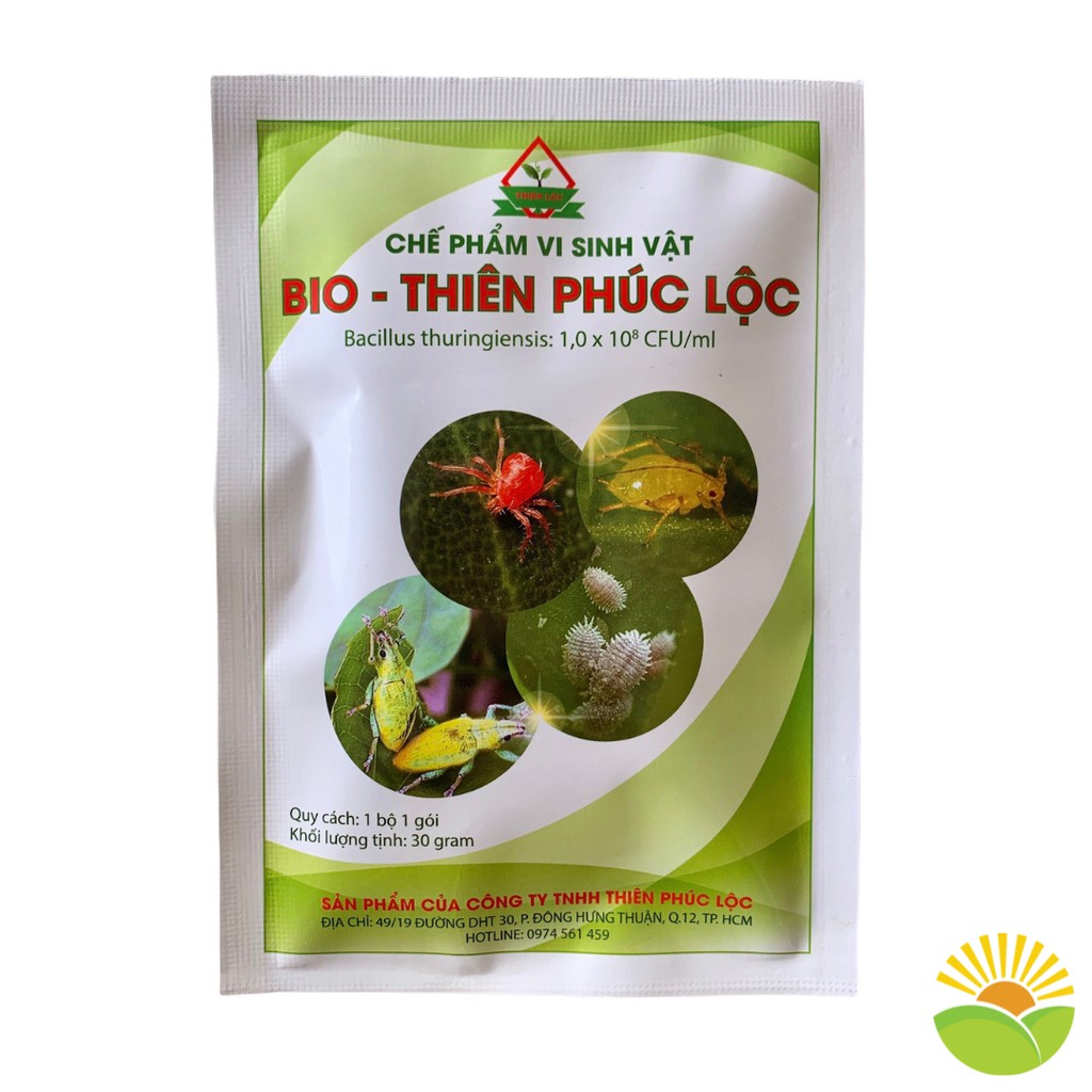 Chế Phẩm đặc trị sâu, rầy, rệp sáp, bọ trĩ, nhện đỏ, chích hút hiệu quả, an toàn sinh học Bio Thiên Phúc Lộc  30g