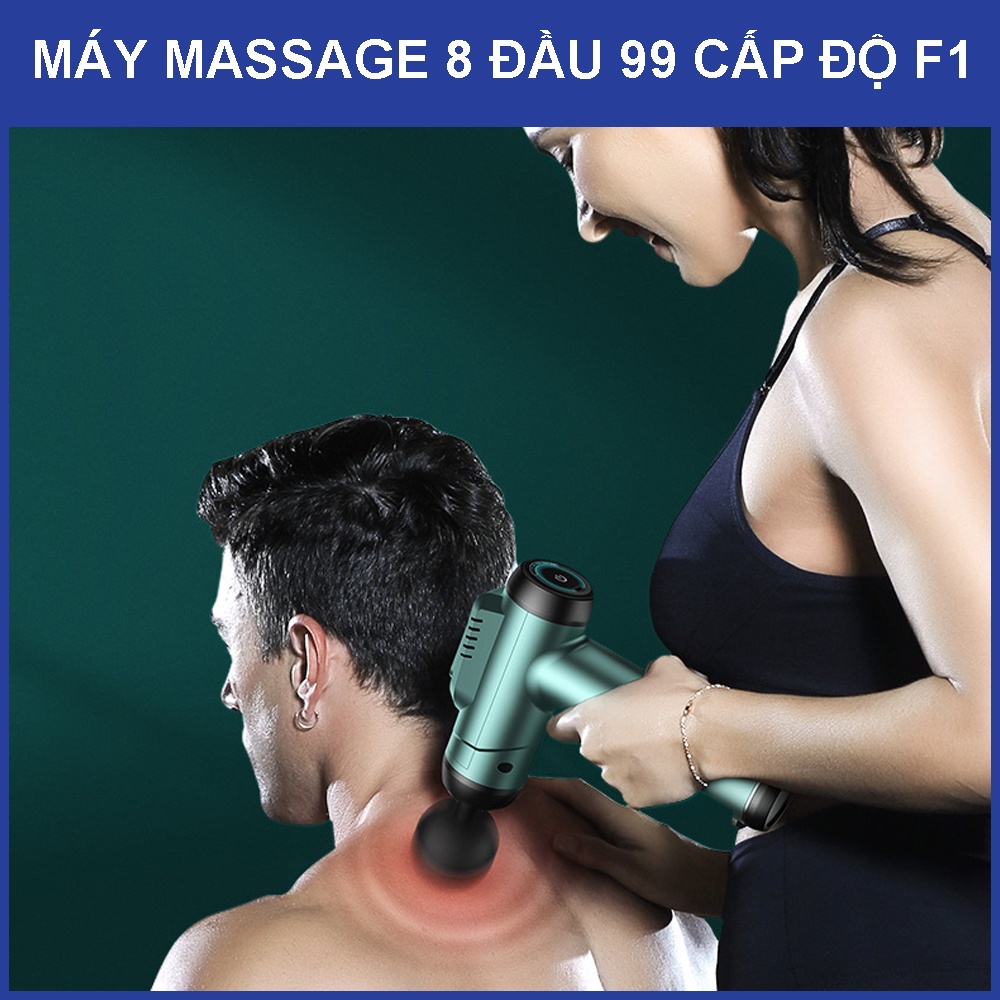 Máy massage cầm tay 8 đầu 99 cấp độ trị đau nhức toàn thân mát xa chuyên sâu hiệu quả kèm vali sang trọng