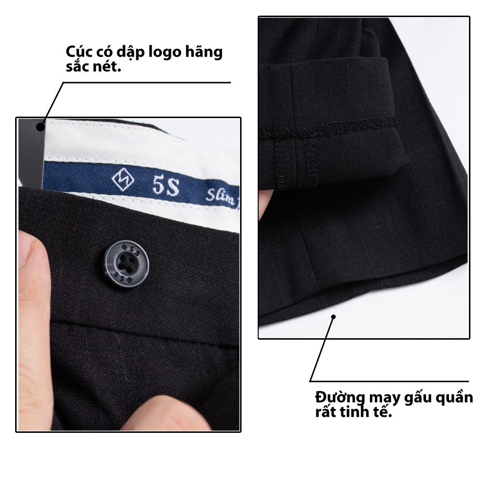 Quần Tây Nam 5S Họa Tiết Kẻ Caro Màu Tím Than, Dáng Ôm Vừa, Chất Liệu Ít Nhăn, Thoáng Mát, Thấm Hút Tốt (QAU0401S1TTT) | BigBuy360 - bigbuy360.vn