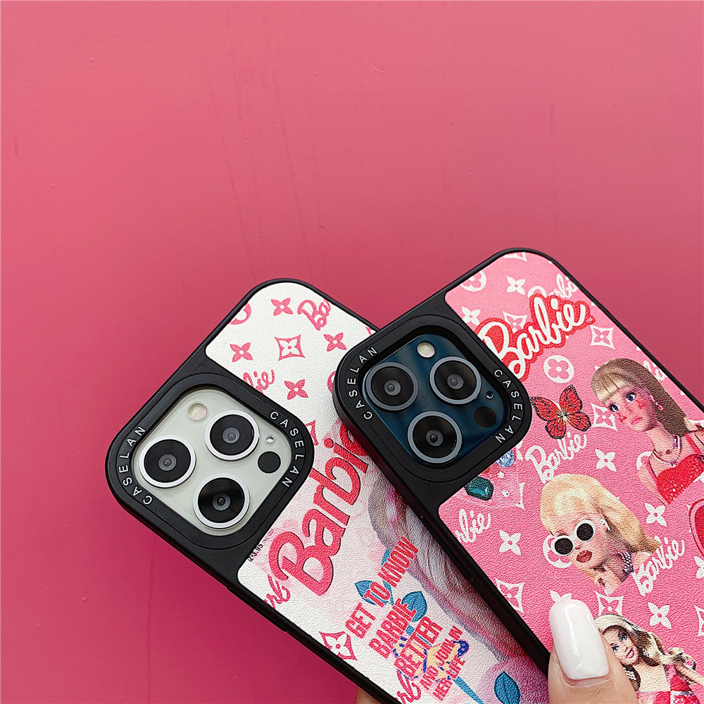 iPhone 12 Mini 11 Pro Max X XR XS Max 8 7 6 6S Plus Straight Side Barbie Doll Pattern Mobile Phone Case