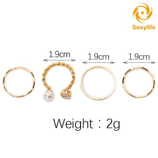 Set 4 Nhẫn Nữ Thời Trang Đơn Giản