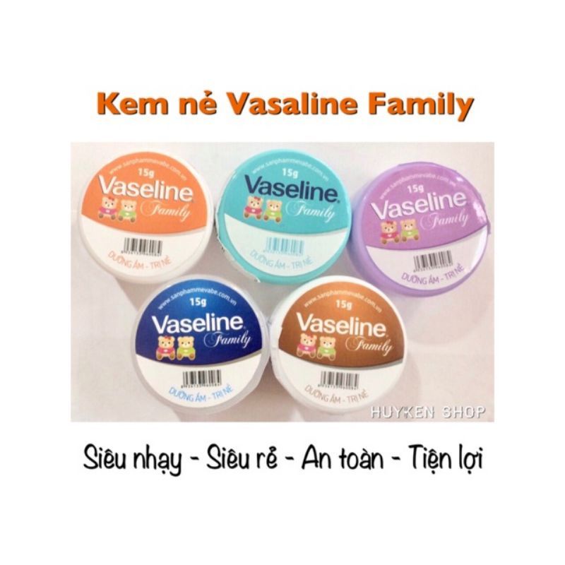 Chính Hãng / Kem nẻ Vaseline Family - Chống nẻ hiệu quả - Loại 15g