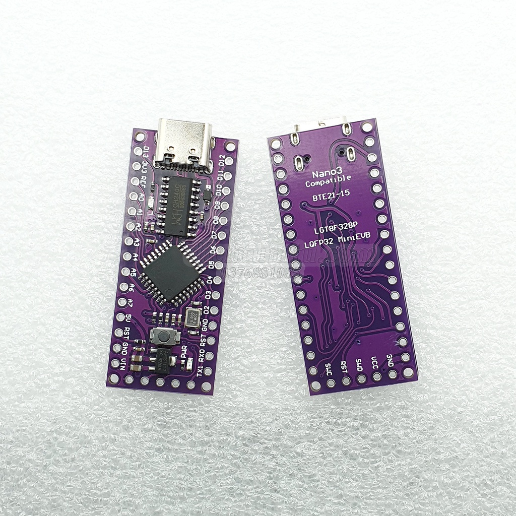 Mạch Arduino Nano V3.0 LGT8F328P LQFP32 MINIEVB cổng TYPE-C