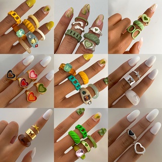 Set 7 Nhẫn Thời Trang Phong Cách Retro